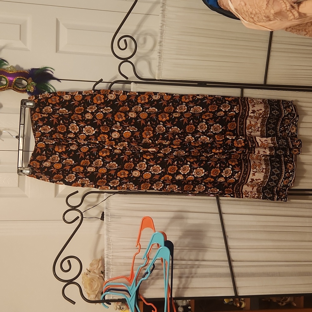 Boho wide legged silky pants